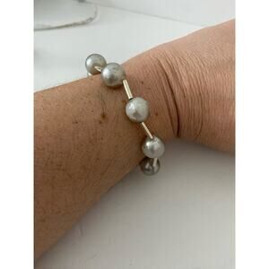 bead bracelet with sterling silver clasp